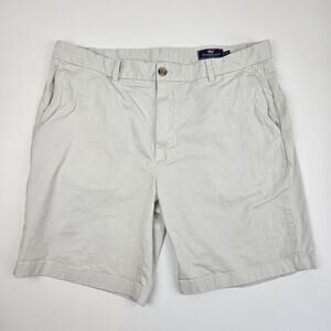 Vineyard Vines Breaker Chino Shorts Men's 38 Beige 9" Stretch Classic Cut Preppy